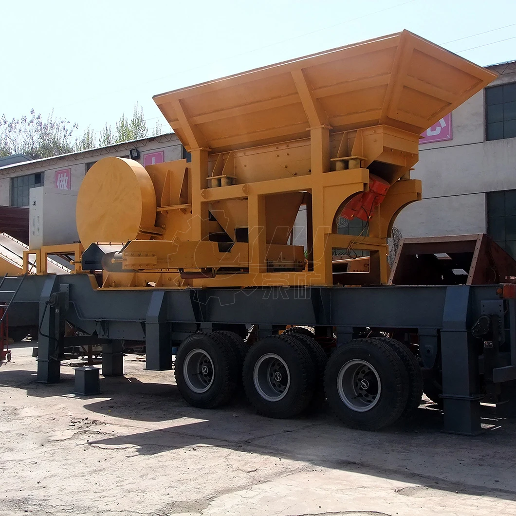 2018 China New Design Wheel Mobile Crushing Station, Mobile Impact Stone Crusher with Vibrating Screen