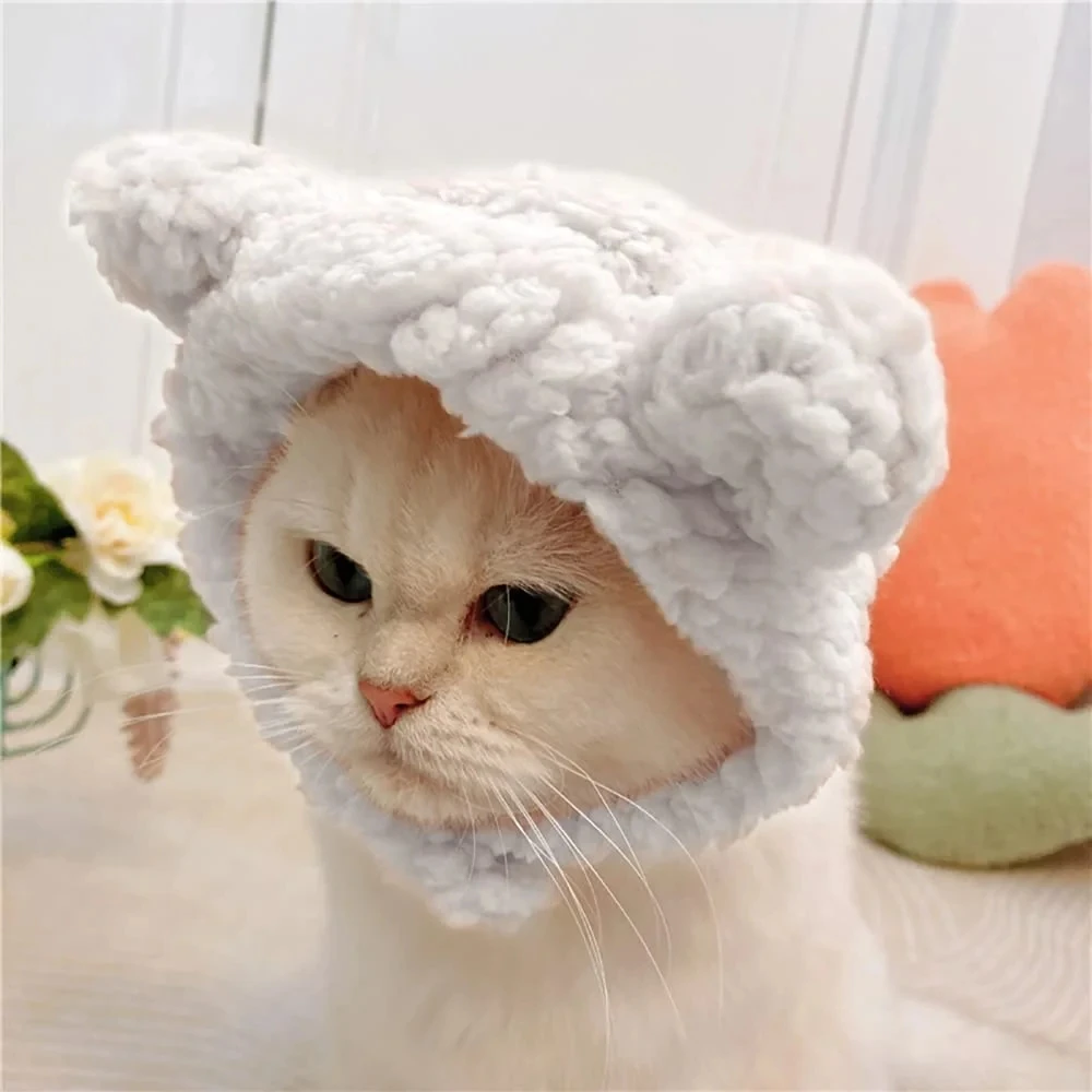 Костюм милого кота теплый медведь шапка для Регулируемый мягкий маленький головной убор питомца щенка собаки