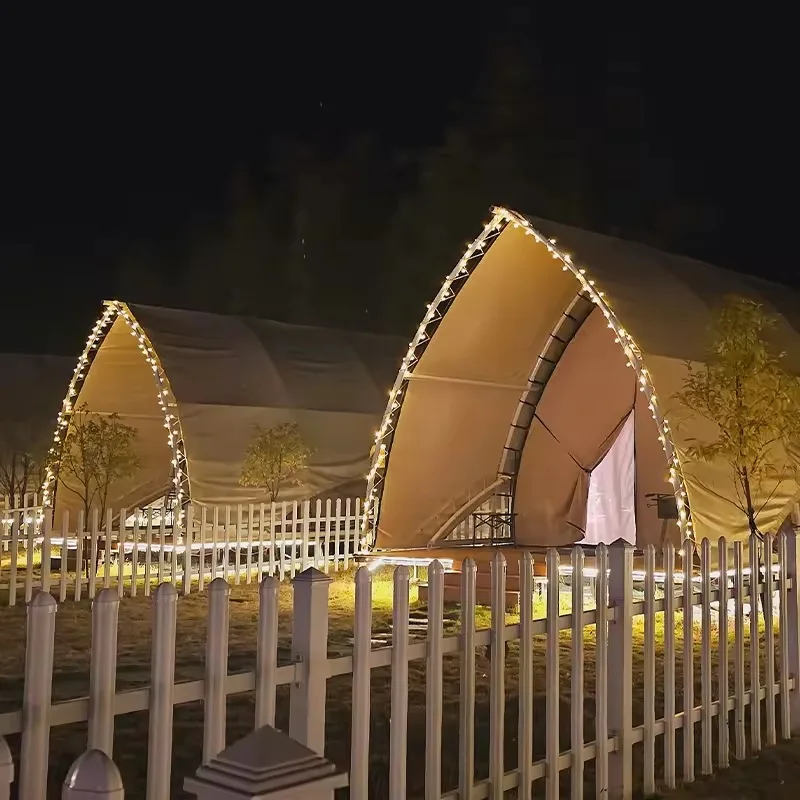 Hot Sale Canvas Safari Tent Cold-Resistant Luxury Waterproof Hotel 900D Oxford Cloth