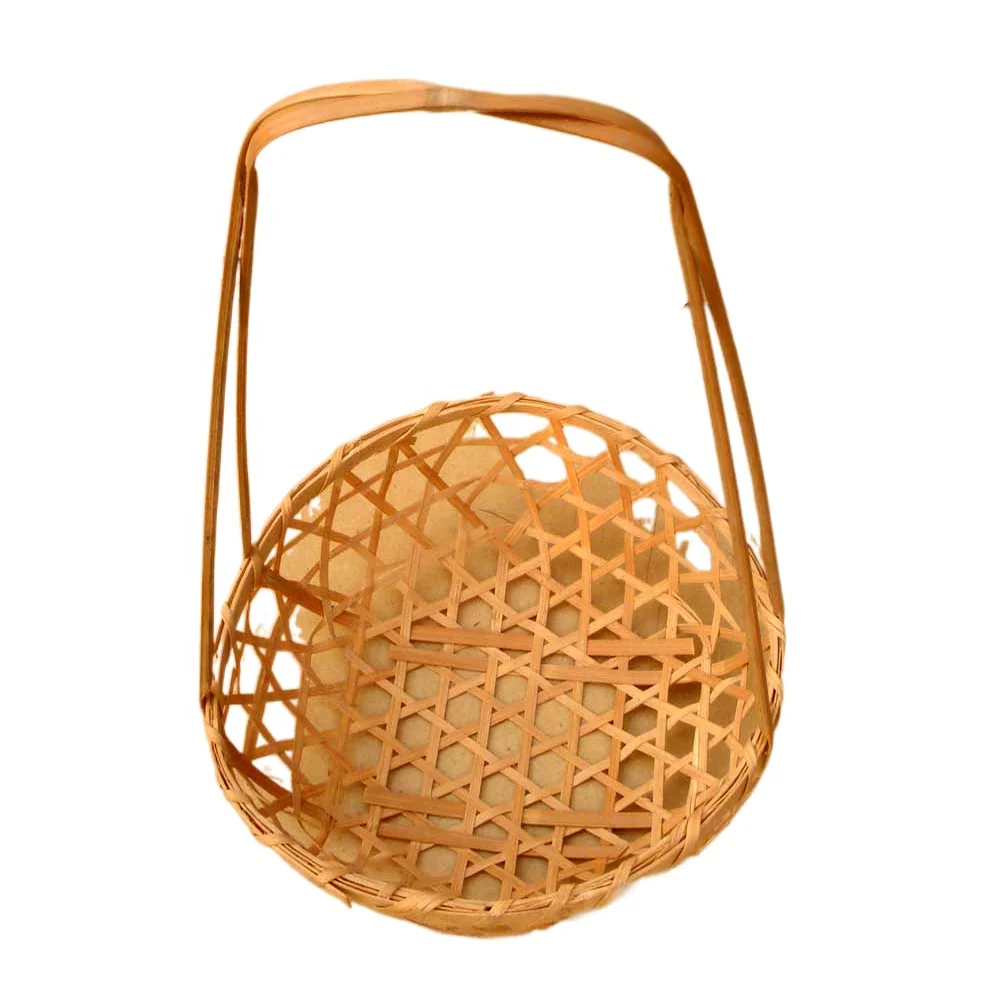 High quality bamboo basket handcrafted for flower and fruit, household bamboo basket for storage, flower basket 100% bamboo