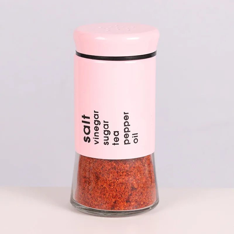 Empty round black colors 5oz 150ml flavoring salt pepper powder BBQ seasoning glass bottle set with screw lid for cooking