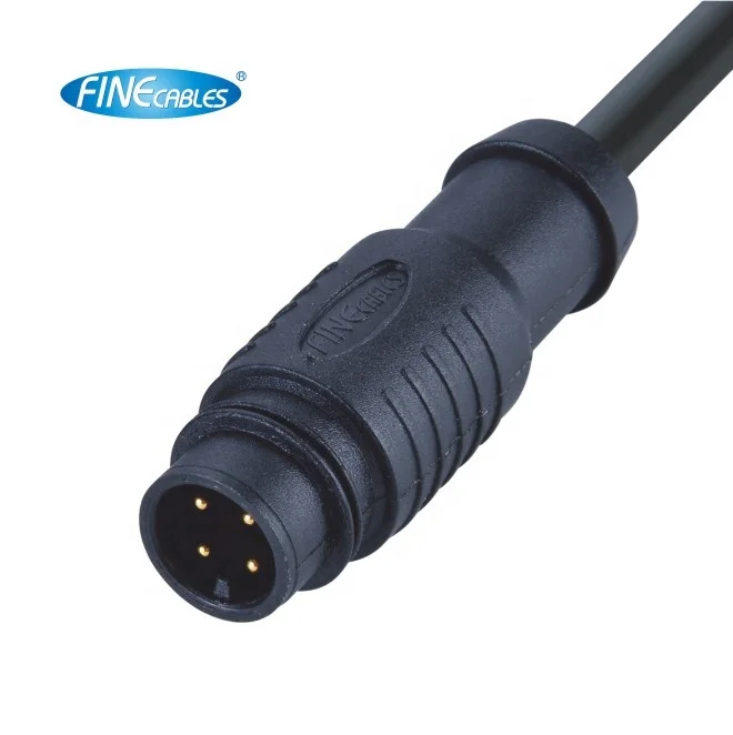 Finecables Electrical IP67 Snap-in Plastic A Code M12 Male Connectors