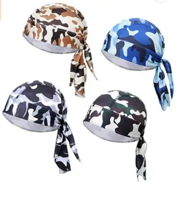 Wholesale Custom Logo Do Rag Skull Caps for Sporty Rags Helmet Liner Cooling Headband Cycling Motorcycle Head Wrap Bandanas