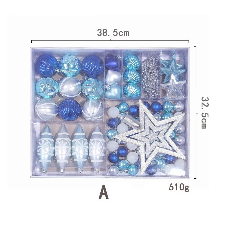 Red and Green Bulk Baubles Christmas Decoration Gift Plastic Ball Ornament Set