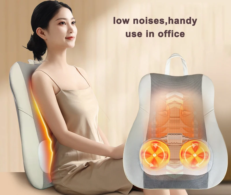 Shiatsu Neck Back Massage Cushion with Heat Cool Features Electric Vibration for Home Car Chair Seat Auto Relaxation Product