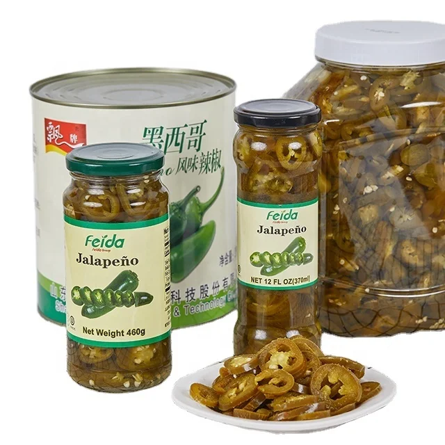 Direct factory sell crispy and sour green sliced  jalapeno salty green pepper pepper in brine