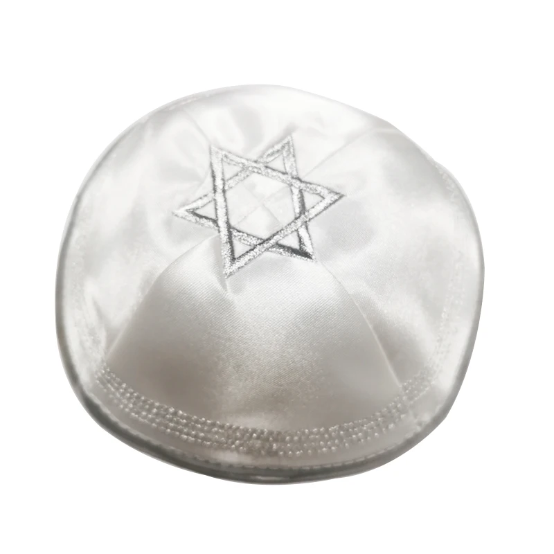 Jewish kippot printed kippah Star of David Embroidery Satin kippa