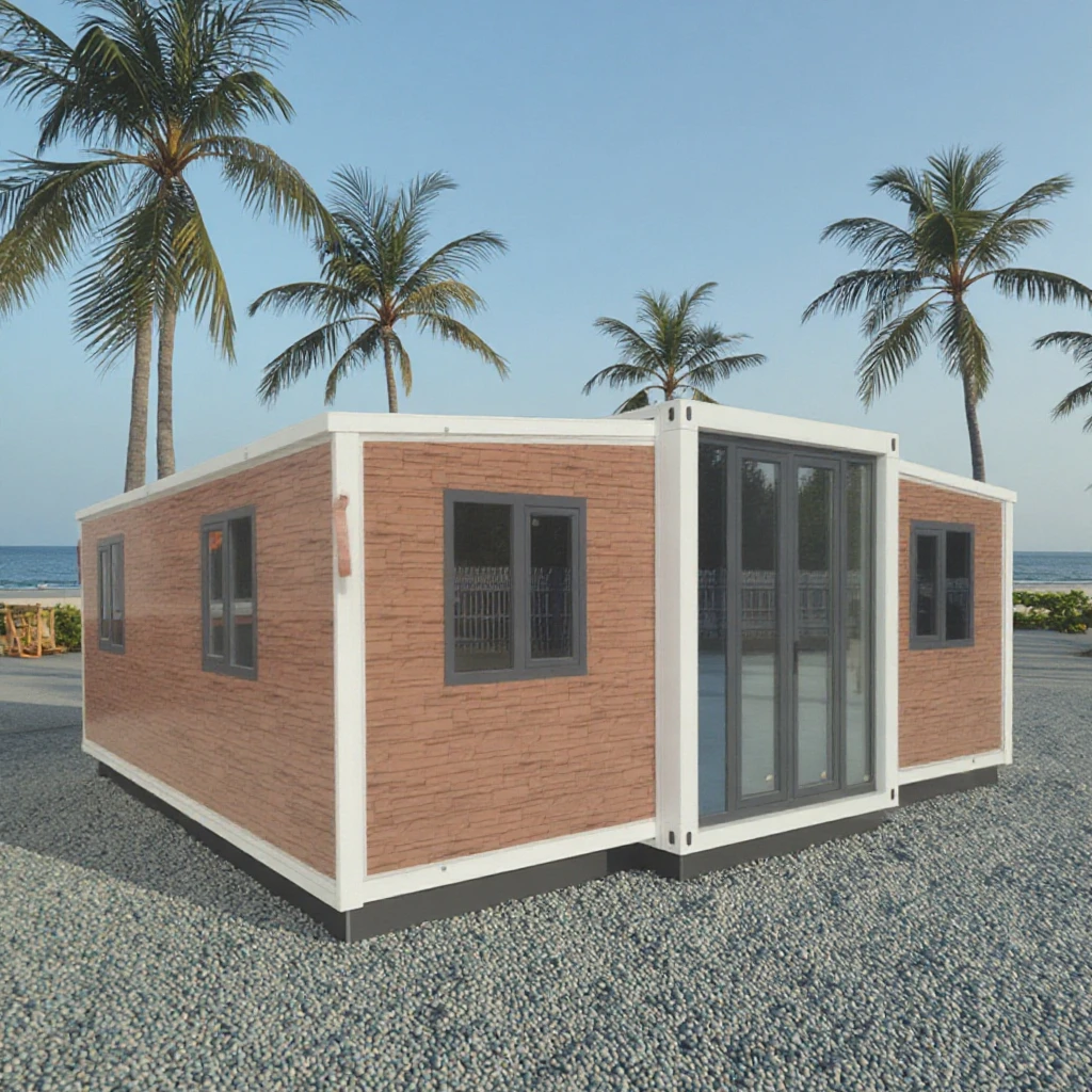 Luxury 20/40ft Prefab Flat Pack Container House 2 Bedrooms 1 Bathroom Hotel Design with Expandable Option on Sale Trailer Houses
