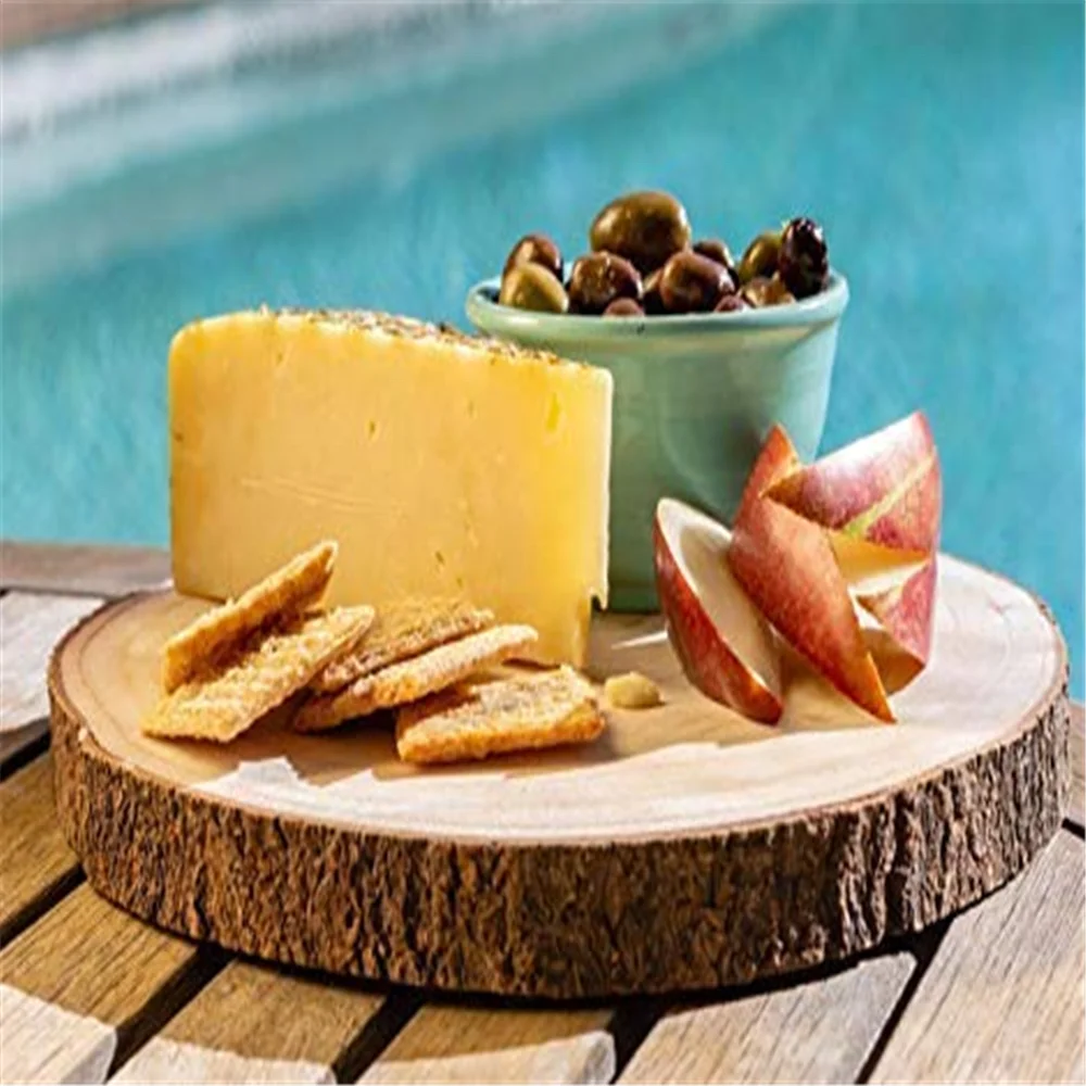 Wholesale rustic rounds durable unfinished paulownia tree slabs  storage wooden slices tray