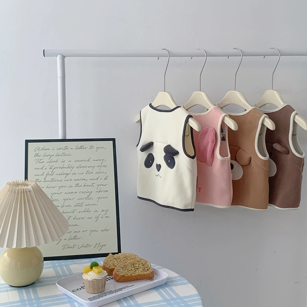 Purorigin Cute Animals Panda Sleeveless Warm Casual Sports Windproof Outdoor Fleece Kids Vest Jacket Softshell Waistcoat