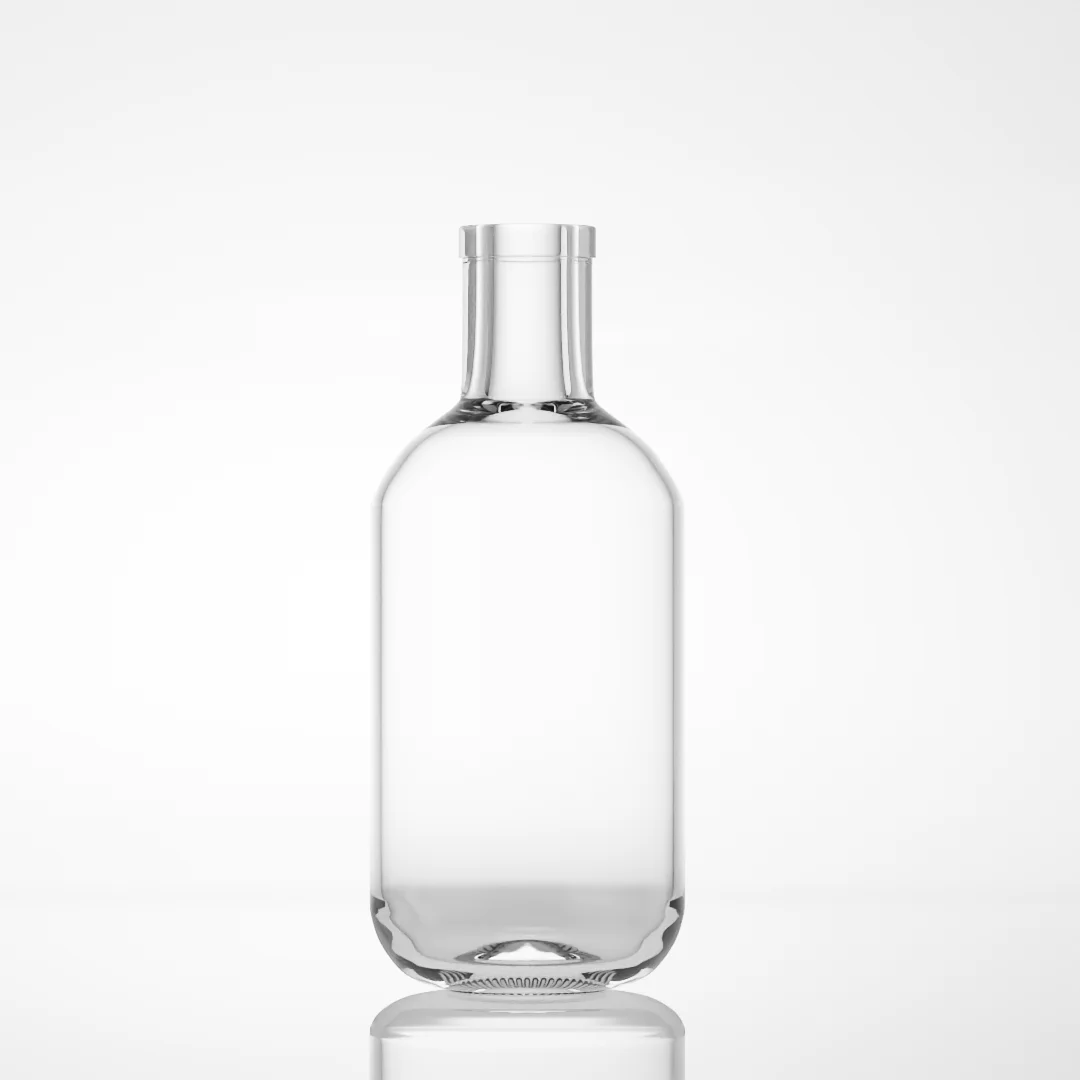 Good Selling 700ml Spirits Bottle Glass Clear Round Thin Bottom Cork Lid For Distillery