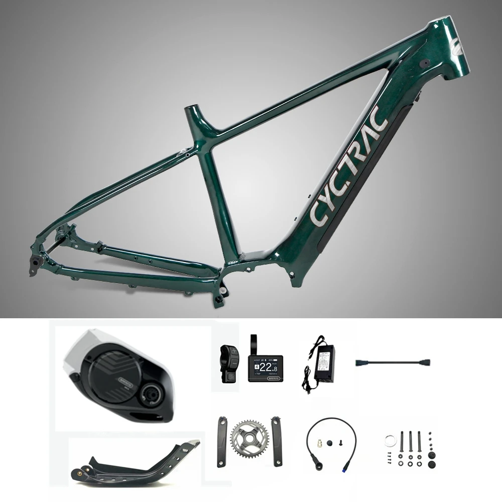 New Arrival Twitter Ebike Frame CYC-EM5 Mid Motor Electric Bicycle Frames 29er Alu Alloy eMTB Frame with Battery and motor kits