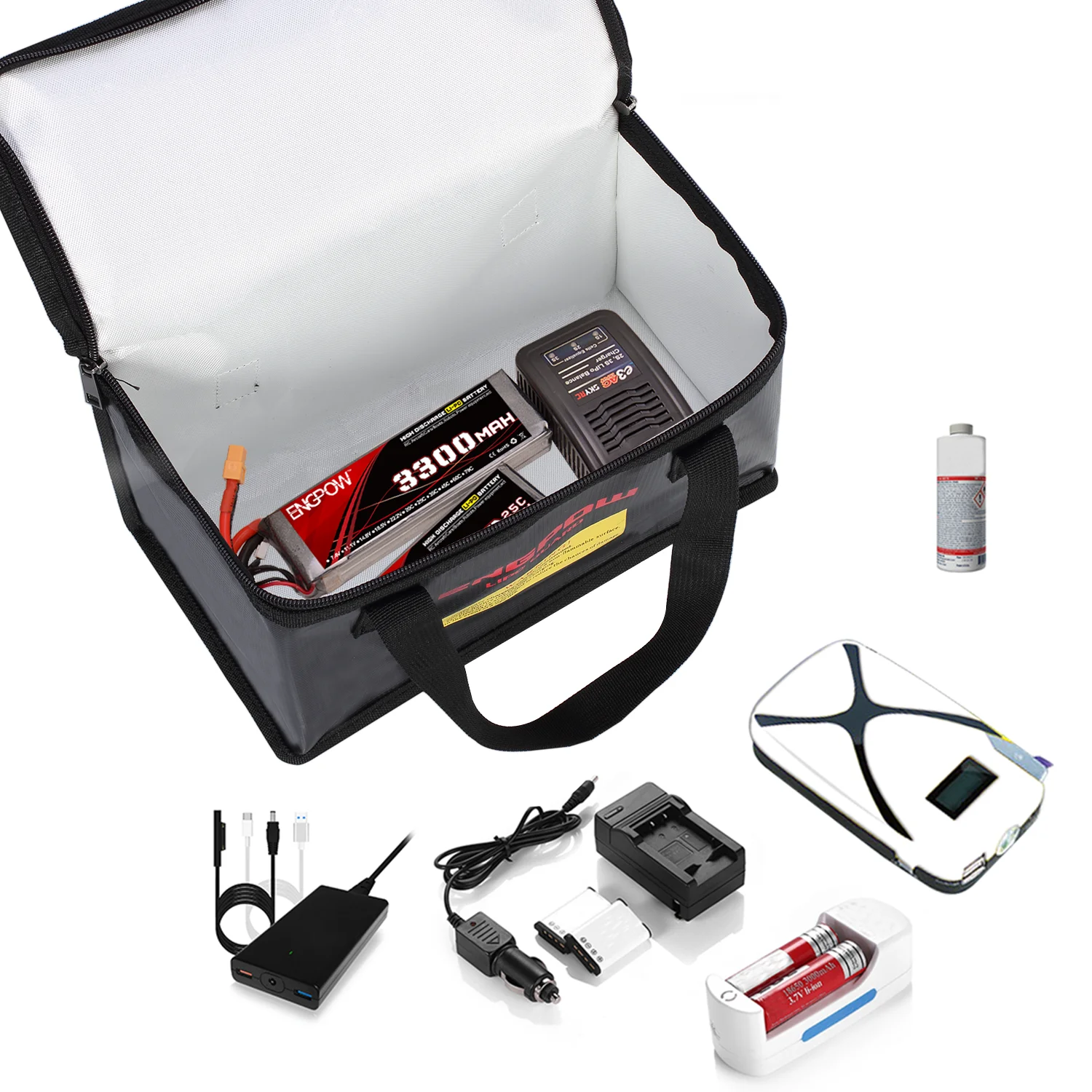 Multi-Sized Maximum Protection Fireproof Explosion Proof Battery Safe Lipo Bag