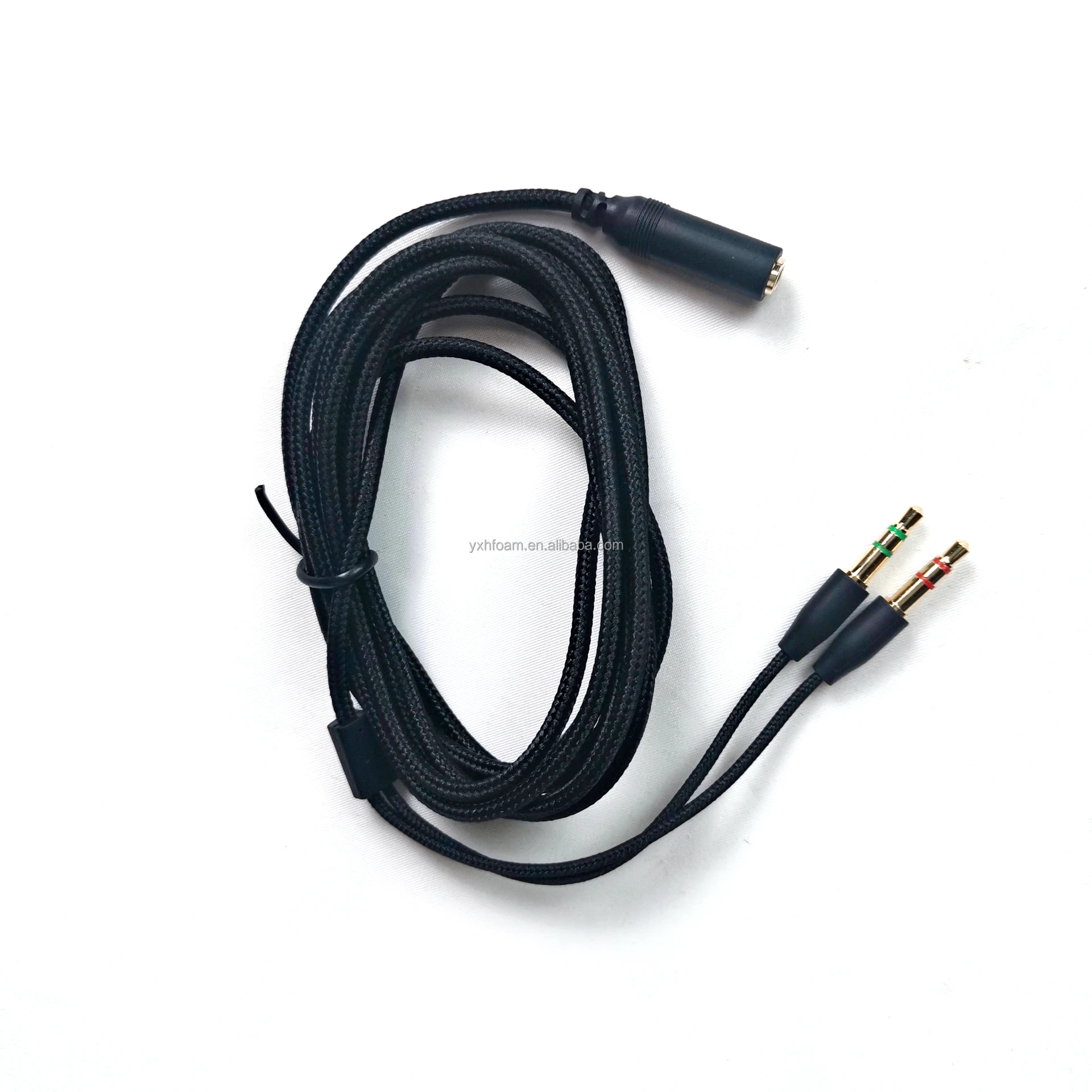 3.5mm Universal 2 in 1 Gaming Headset Audio- Extend Cable For Cloud II/Alpha-/Cloud Flight/Core Headphone