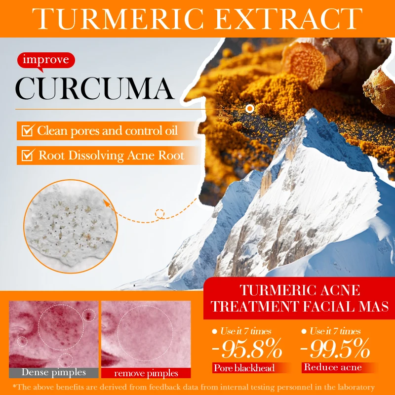 OEM SADOER private label plant nourishing skin care products turmeric improve blackheads tender skin acne treatment facial mask
