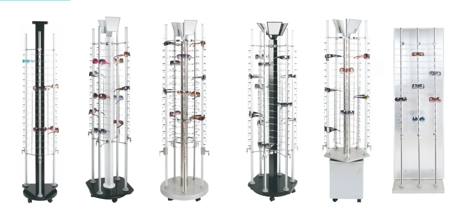 New Trendy sunglasses display stand Acrylic Lockable Rotating Eyewear Display Rack Holder Stand With Mirror 24 Frames