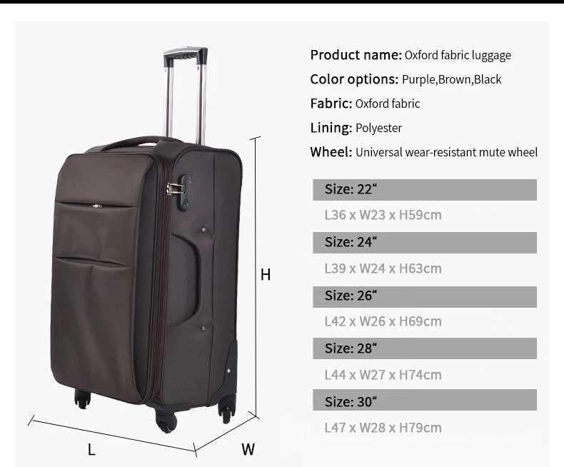 Factory Expandable Fabric Soft Shell Suitcase Traveling Luggage Koffer Set Oxford Soft Sided Carry On Trolley Luggage Set