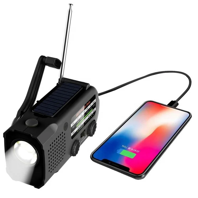 XSY-299 Outdoor powerbank Hand Crank Emergency Camping Solar Radio with LED Flashlight Reading Lamp 5000mAh Battery