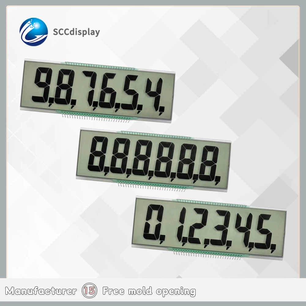 Wholesale of manufacturers products custom lcd display 7 segment HTN grey Positive 3.0V segment lcd digit display modules