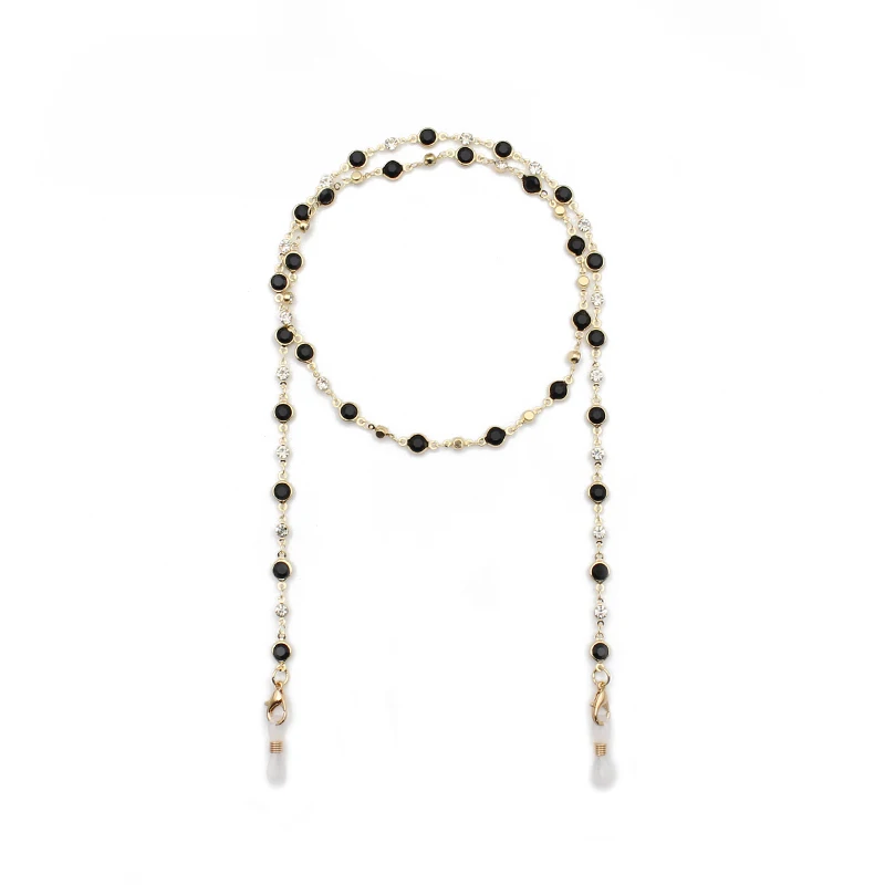 Cross Border Coloful Rhinestones Glasses Chain Matel Face Masking Chian Headphone Chain Anti-lost glasses rope