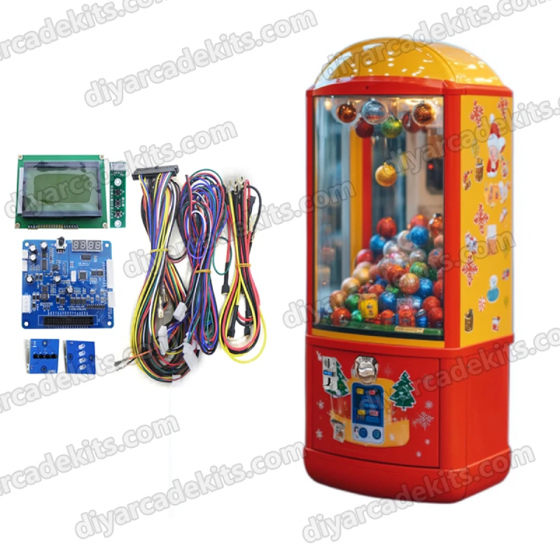Kids Coin Operated Mini Coffee Capsule Christmas DIY Ball Arcade Gashapon Capsules Toy Gift Vending Game Machine DIY kit
