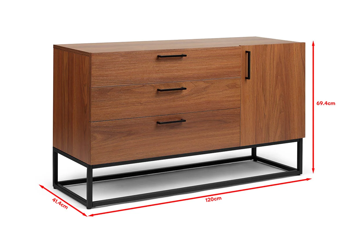 Modern TV Stand for 55 60 65 70 inch TV, Wood TV Table Media Console Industrial & Rustic Entertainment Center for Living Room