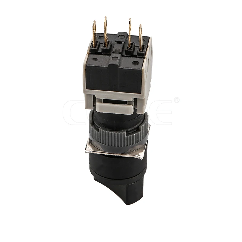 keep type Self locking 2 Position 3NO3NC Square head pushbutton switch Rotary 16mm Mounting holes
