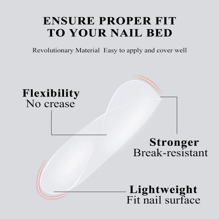 10 Sizes Full Cover Oval Shaped Round Nail Tips For Diy Nail Art