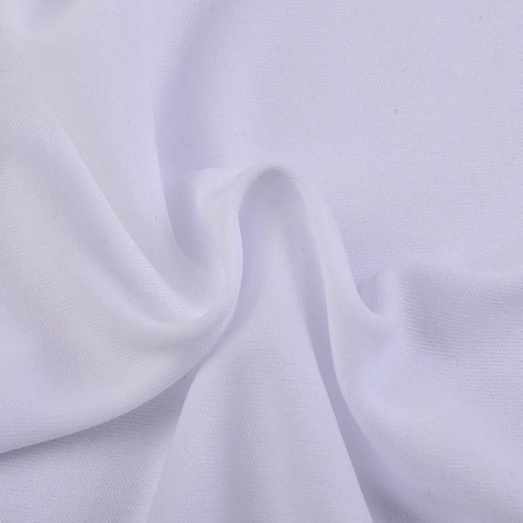 Factory sale knitted 120gsm solid color white 100%polyester interlock fabric for sport t-shirt