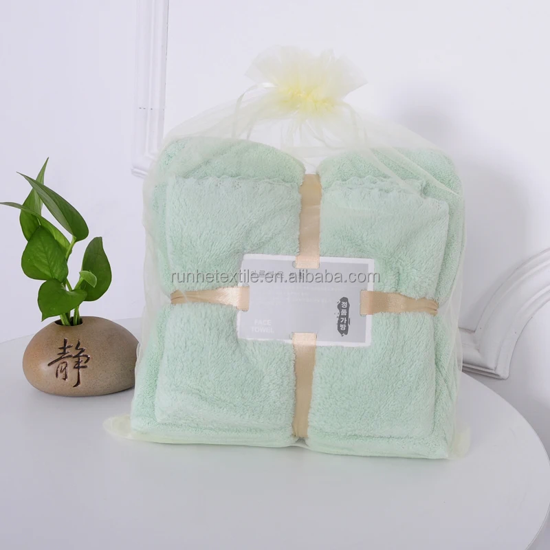 Luxury Women Gifts Super Soft Quickly Dry Multicolor Household Coral Fleece Microfiber Bath Towel Set