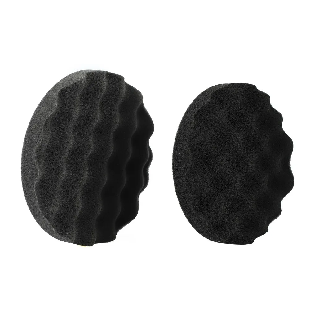 7'  Black Waffle Foam Buffing Pad Black Sponge Wheel  Hook & Loop Foam Pad  fits 7' Backing Plate for Auto Detailing Waxing