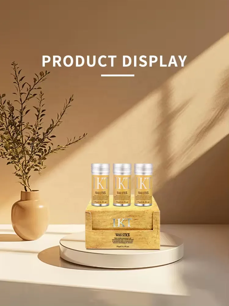 IKT Custom Logo Hair Wax Stick Alcohol-Free Hair Styling Wax Smooth Frizziy Edge Control Hair Wax Stick