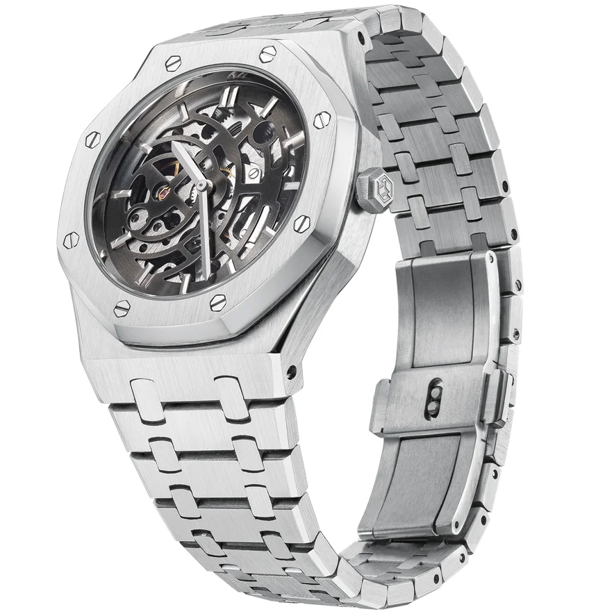 China Manufactur Custom Watch Logo Mechanical Skeleton Male Watches