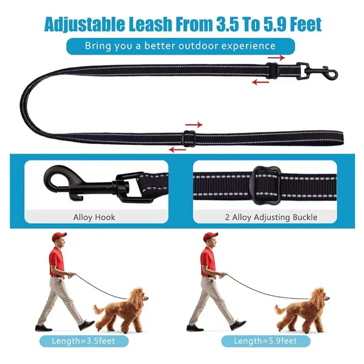 Heavy Duty OEM Popular Adjustable Durable Polyester Pet Accessories Dog Collar Leash Set For Medium Large Dogs