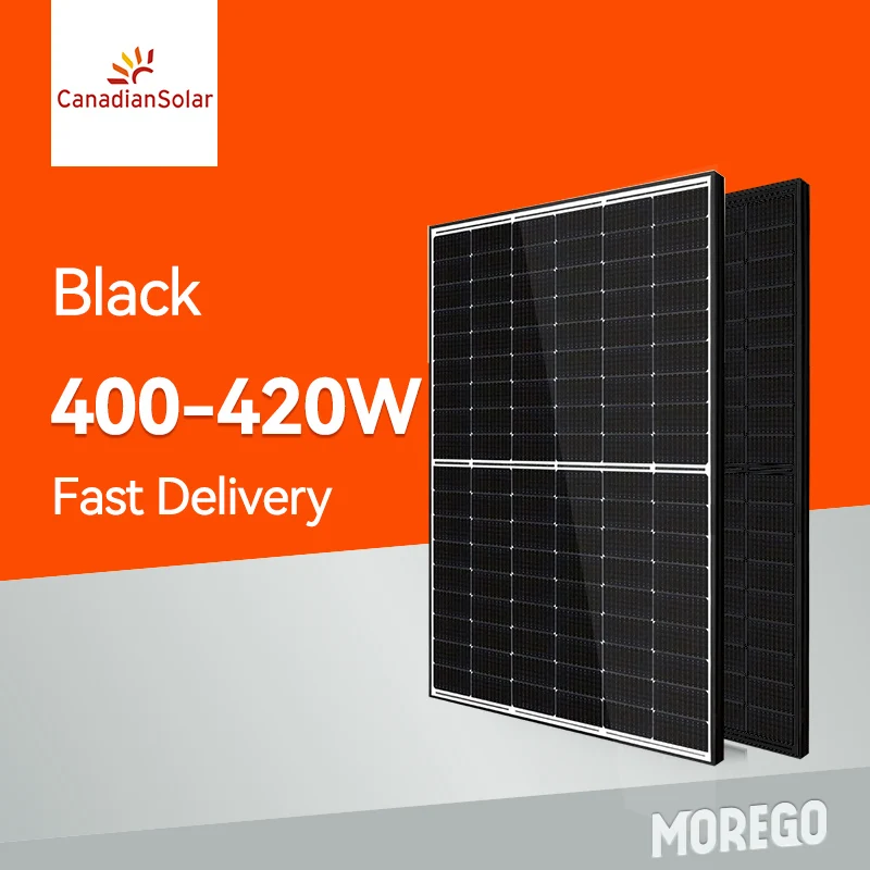 Canadian solar photovoltaic panels black frame and black back 400w 395W 405w 400 watt solar panel price in stock