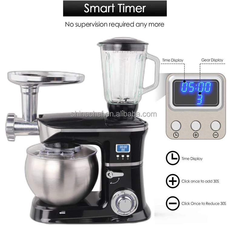 OEM 6.5L 7L  Multifunction Dough Electric Cake Mixer Household Kitchen Machines Stand Food Mixers With LCD Timer
