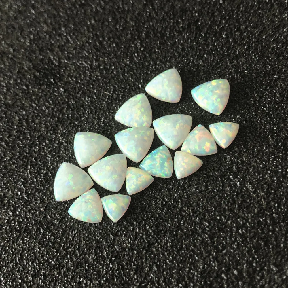 Wholesale Price Of Flat Back Trillion Cabochon OP17 Synthetic Opal Decorative White Stone For Jewelry