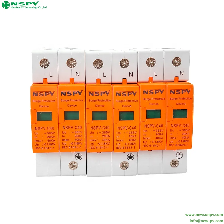 Ac Surge Protector for Lightning Protection Pv Surge Protective Device 2P 30 Amp Surge Surpressor Solar Spd 1000v 40 20