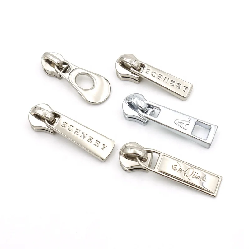 Leather Bag Accessories Regular 5# Metal Zip Puller Custom Zipper Puller with Slider