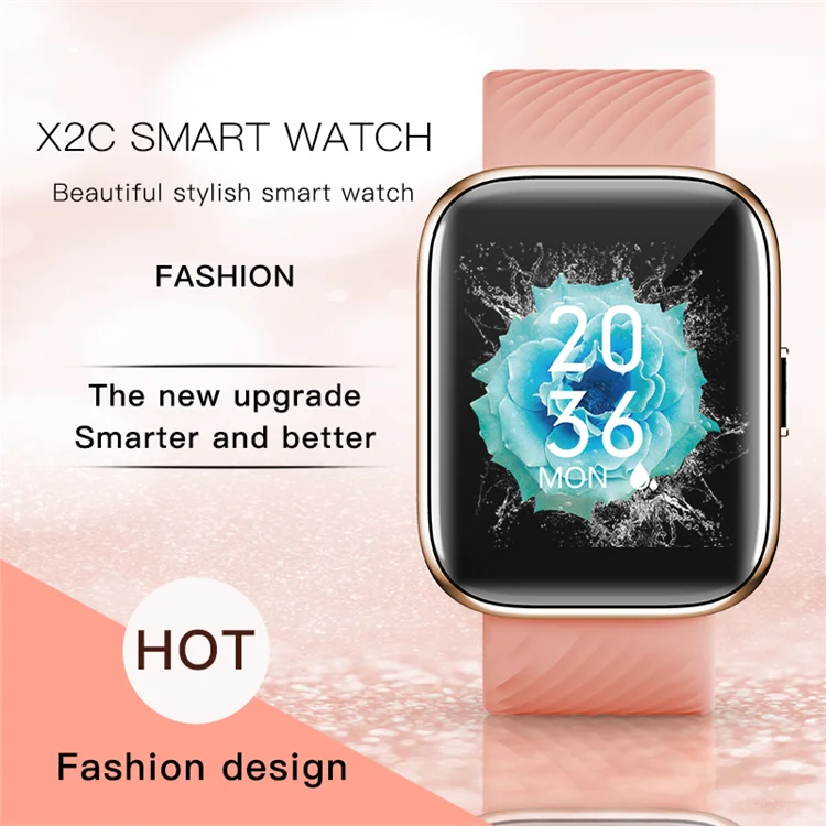  Большой 2 5D hd стеклянный экран x2 Мужские Женские сенсорные водонепроницаемые умные наручные часы Браслет фитнес-трекер