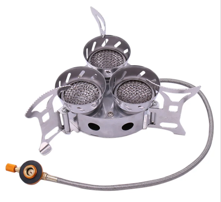 Wholesale available Stove Head High Power Windproof Camp 3-Head Three Core Picnic Stove