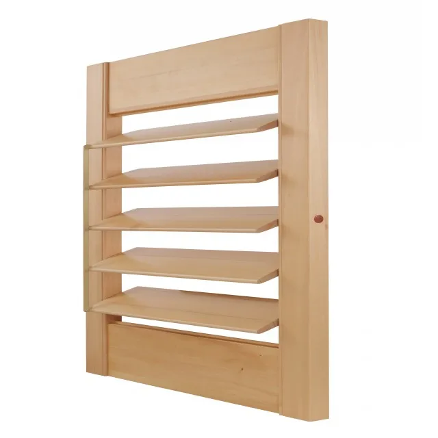 Natural Wood Plantation Basswood shutter with Light Coffee Stained Color