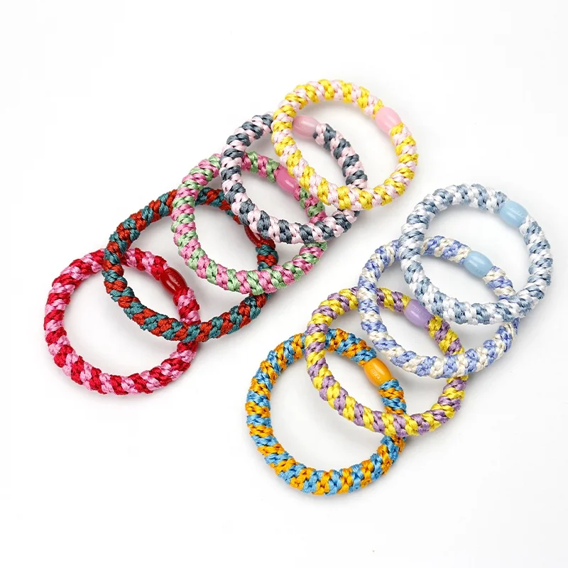 Korean Thick Braided Hair Tie  Ponytail Holders Glitter Hair Elastic Hairband