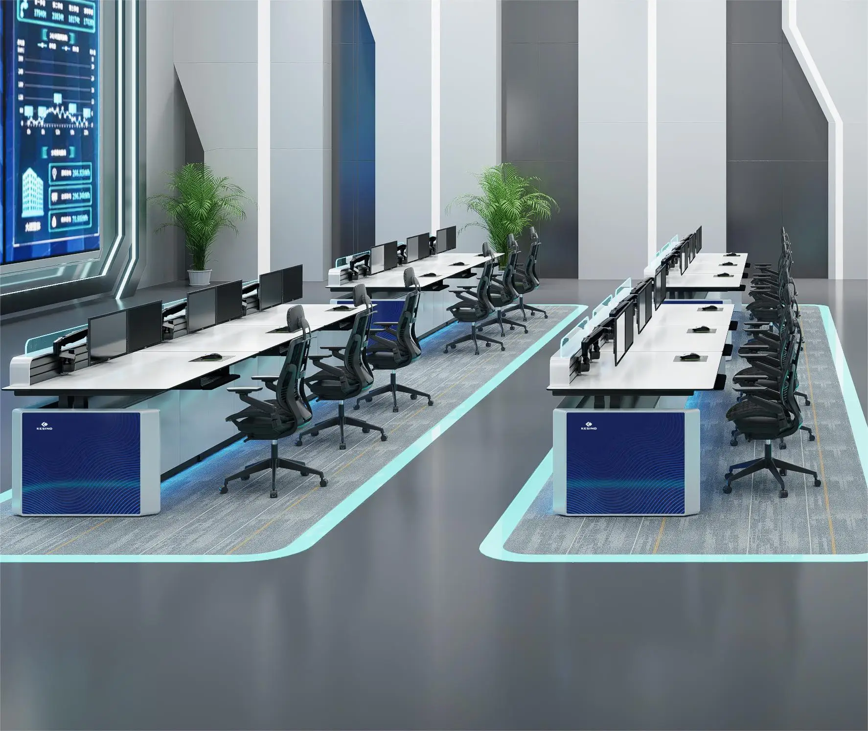 kesino compact control room console Ergonomically designed podium furniture Multifunctional design Height-adjustable console