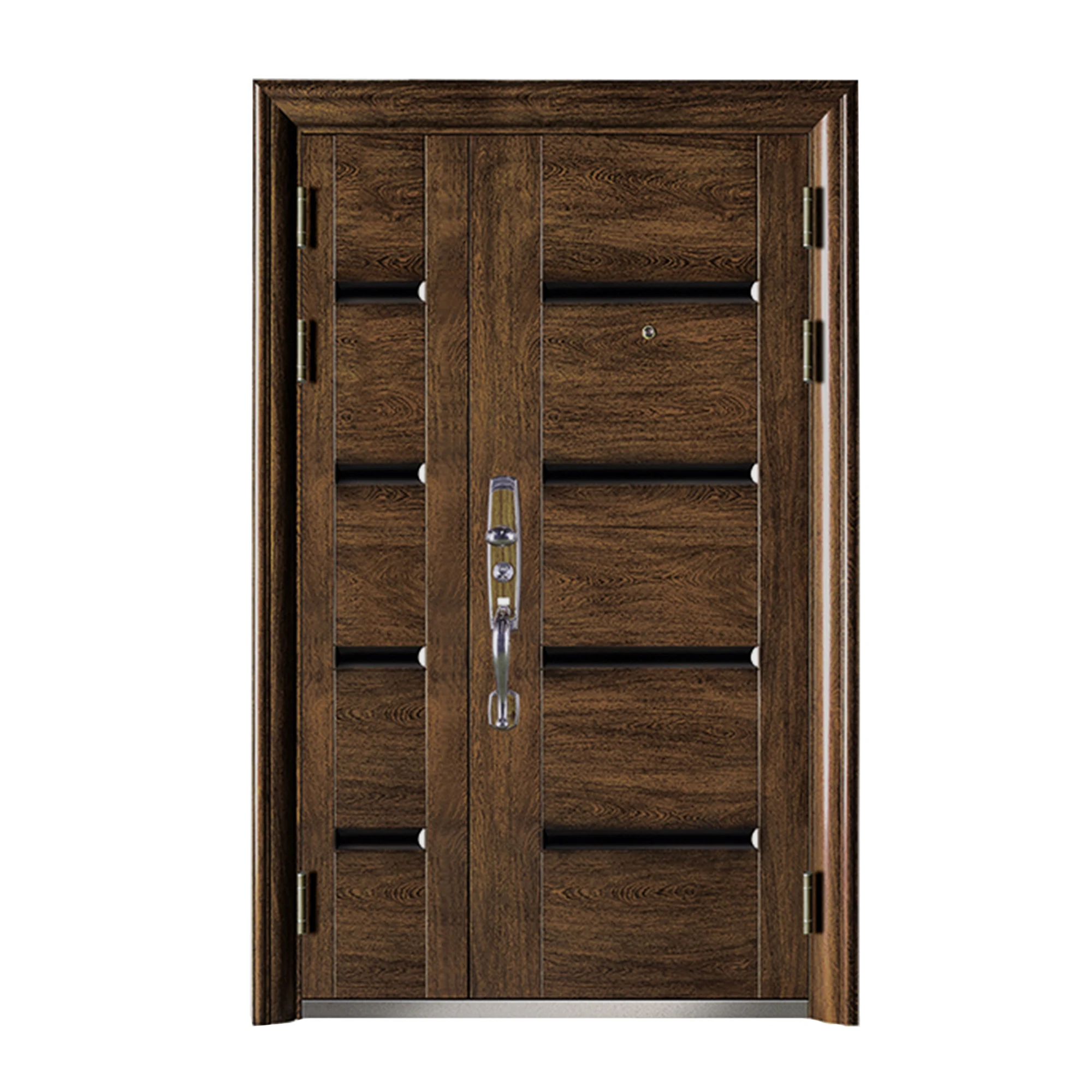 OEM Reasonable Price Stamped Steel Door Sheet Safety Exterior Wall Entrance Metal Steel Door Front Entry Door With Glass