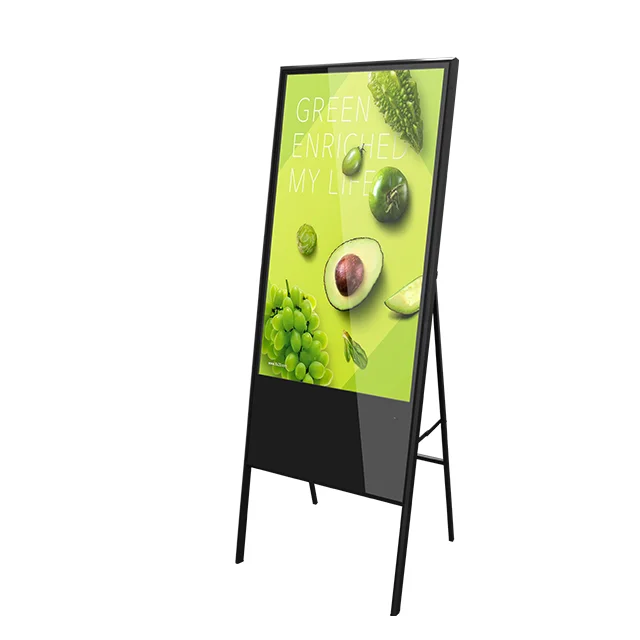 43 inch Floor standing vertical tv screen A frame LCD digital signage kiosk indoor advertising player display screen