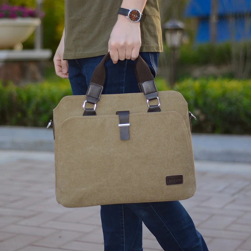 2024 Simple design hard shape canvas laptop bag computer case laptop handbag bag