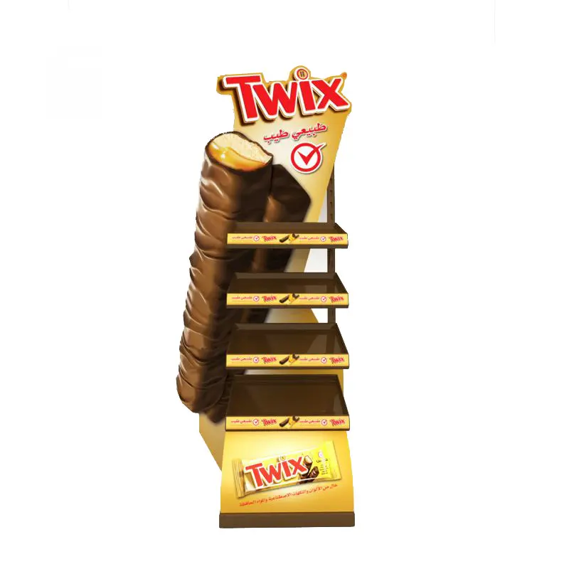 CMYK глянцевая печать OEM индивидуальный супермаркет шоколад картонная витрина