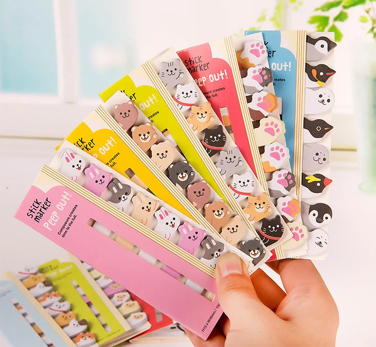 Cute Stationery Paper Stickers Index Funny Animal Gift Sticky Notes Set