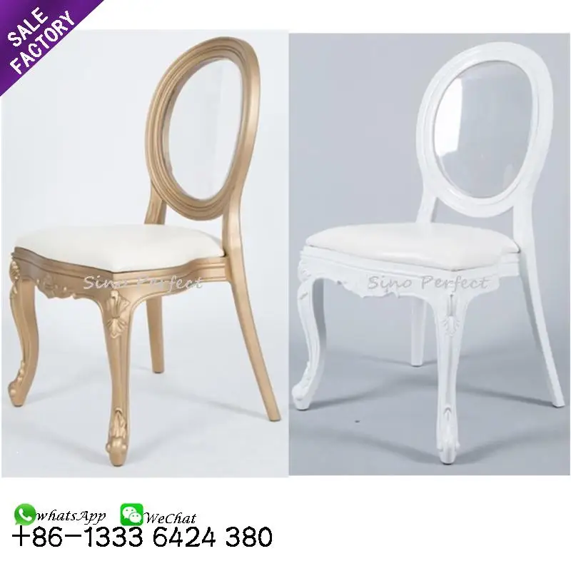 White plastic stacking monoblock louis event wedding dining chairs for sale